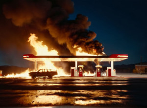 На відео зафіксовано, як кинутий сірник спричинив пожежу на АЗС у Бразилії