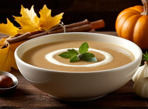 Осінній Рецепт: Вершковий Каштановий Суп з Чебрецем та Яблуком