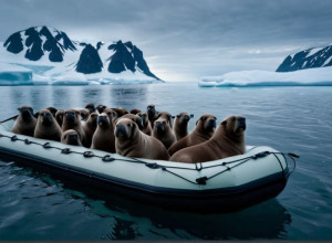 Тисячі моржів оточили човен біля острова Ратманова: Вражаюче відео природної події
