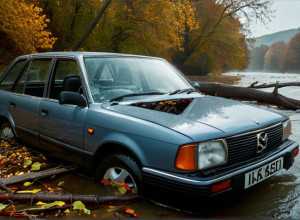 П'яний водій у Нойнкірхені: Автомобіль влетів у річку Бліс з восьмиметрової висоти