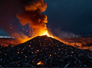 Масштабна пожежа на звалищі металобрухту у Фленсбурзі: близько 100 пожежників борються з вогнем