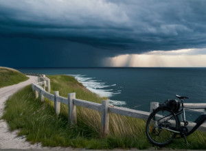 Обвал узбережжя Балтійського моря: велосипедистка впала зі скелі, але вижила