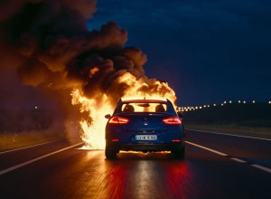 У Німеччині родина врятувалася з палаючого автомобіля Nissan