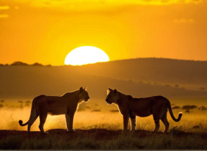 Битва королів савани: Два леви змагаються за територію та самку в Кенії