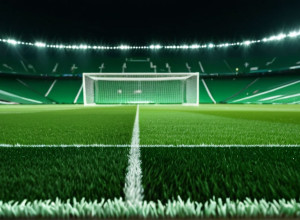 Динамічний футбольний стадіон вночі