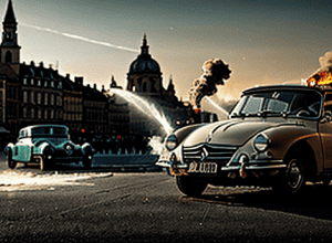 В Гріммі згорів раритетний Citroën DS 21: Рідкісний автомобіль охопило полум'я на площі