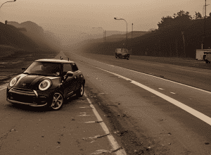 На автобані А1 вщент згорів Mini Cooper