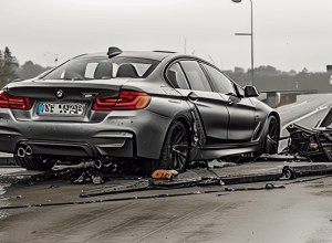 ДТП на B70: Жінка на BMW наїхала на драбину