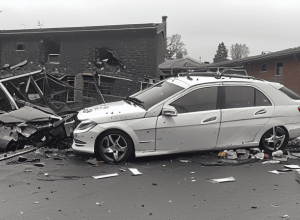 У Кастроп-Раукселі водій Mercedes пробив стіну будинку та втік