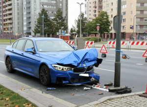 У Куксгафені BMW врізався в ліхтарний стовп: ДТП та перекриття дороги