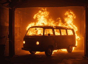 Ерфурт: Пожежа знищила ретро-автомобіль VW T2