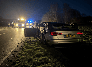 Аварія в Маріенгайді: Audi перекинувся на дорозі
