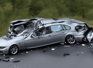 Аварія BMW на трасі L412: зіткнення з відбійником