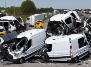 ДТП на A5: Ford Transit зіткнувся з вантажівкою, двоє поранених