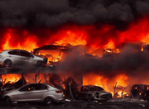 У Берліні підпалили автосалон: 7 автомобілів у вогні