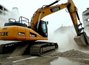 Екскаватор проти бетону: знесення перетворюється на шоу