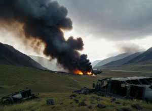 Військовий літак розбився в Грузії: 20 людей на борту
