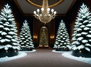 Кім Кардашян перетворила свій маєток на зимовий різдвяний ліс: 60 ялинок лише на першому поверсі