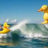 Курйоз на відпочинку: хвиля змила туристку з величезної гумової качечки у море