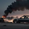 У Німеччині згорів BMW: Автомобіль повністю знищено вогнем на задньому дворі