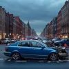 ДТП у Дортмунді: авто виїхало на зустрічну смугу і врізалося у припарковані машини