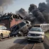 Дивовижний порятунок у Бельгії: Автомобіль застряг на переїзді, його протаранив потяг