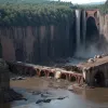 Вантажівка зависла над прірвою в Китаї: водій у смертельній пастці після обвалу мосту