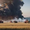 Пожежа на полі в Німеччині: Згоріли сільгосптехніка та стерня, значні збитки
